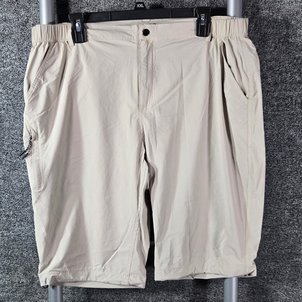 Mocoly Mens Khaki Cargo Hiking Shorts XL Beige Stretch Quick Dry Outdoor 36x12